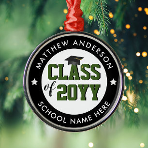 Class of 2023 Forest Green Graduate Graduation Metal Tree Decoration