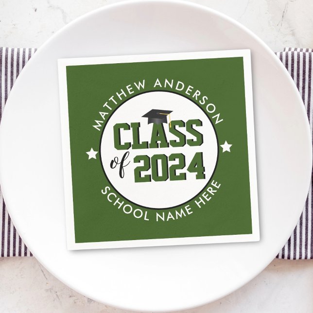 Class of 2023 Forest Green Graduation Party Napkin (Creator Uploaded)