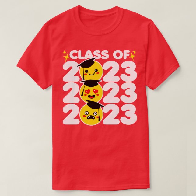 Class of 2023 Funny Kawaii Faces T-Shirt (Design Front)