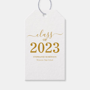 Class of 2023 Gold Script Graduation Gift Tags