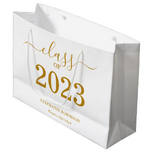 Class of 2023 Gold Script Graduation Large Gift Bag