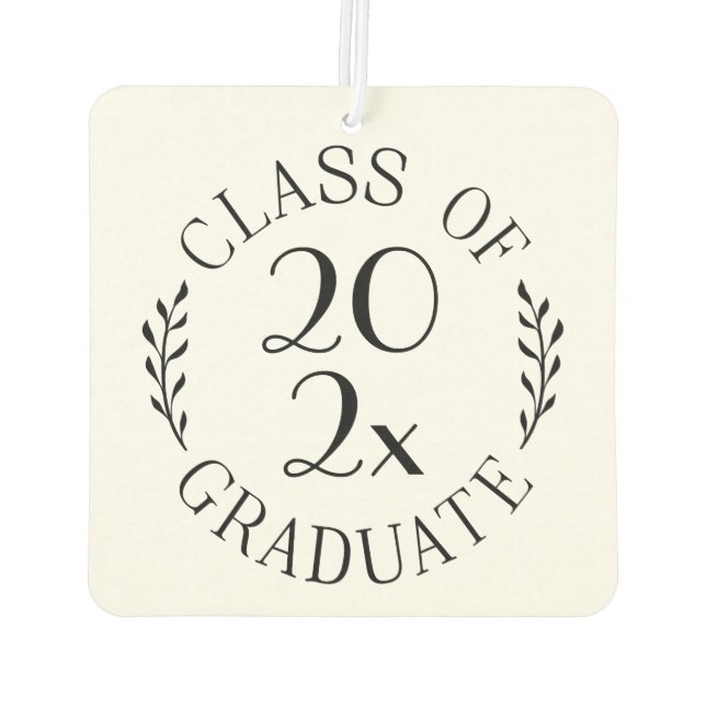 Class of 2023 Graduate Chic Black Emblem Car Air Freshener (Back)