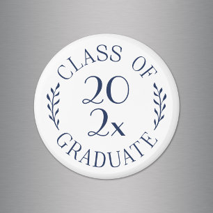 Class of 2023 Graduate Chic Navy Typography Magnet