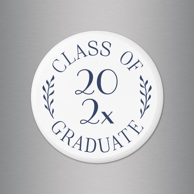 Class of 2023 Graduate Chic Navy Typography Magnet (Class of Year Graduate Chic Navy Typography Magnet in situ)