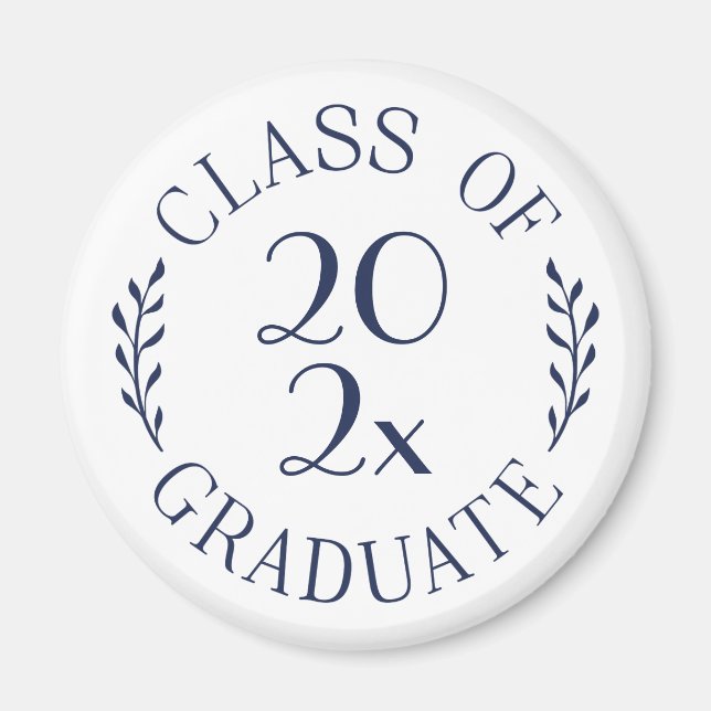Class of 2023 Graduate Chic Navy Typography Magnet (Front)