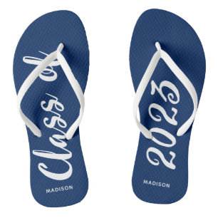 Class of 2023 Graduation Blue Personalised Flip Flops