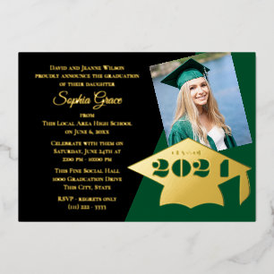Class of 2023 Graduation Cap Foil Invitation