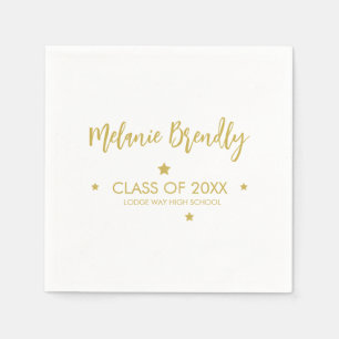 Class Of 2023   Graduation Gold Party Stars Napkin
