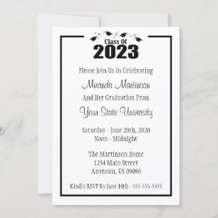 Class Of 2023 Graduation Invitation (Black Caps)