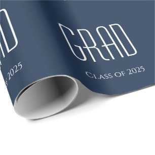 Class of 2023 Graduation Minimalist Blue Wrapping Paper
