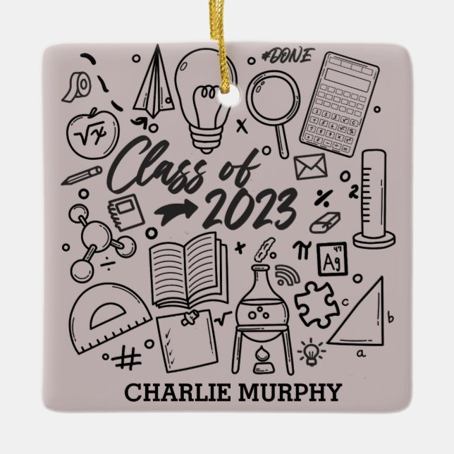 Class of 2023 Graduation Science Math Graduate Ceramic Ornament (Front)