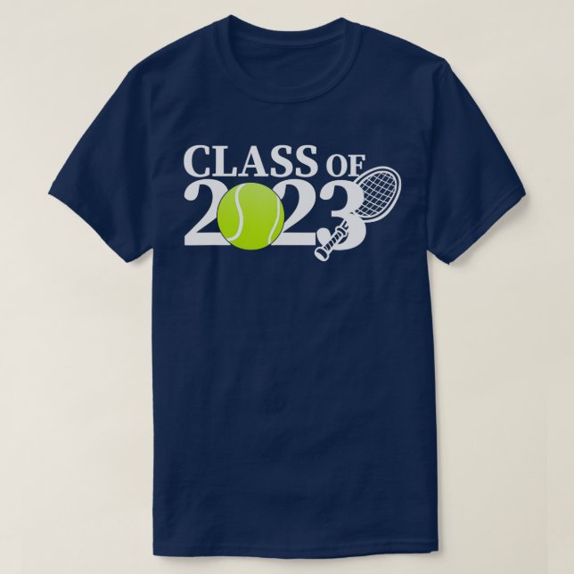 Class of 2023 Graduation Senior Tennis Player Gift T-Shirt (Design Front)