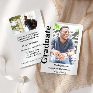 Class of 2023 Modern Boy graduation Invitation