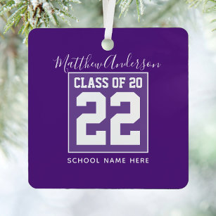 Class of 2023 Modern Royal Purple Graduation Metal Tree Decoration