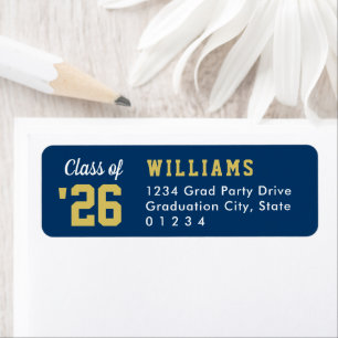 Class of 2023 Navy Gold Graduation Return Address