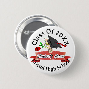 Class of 2023 Personalised Graduation Cap Diploma  6 Cm Round Badge
