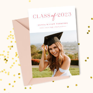 Class of 2023 Photo Graduation Invitation Red