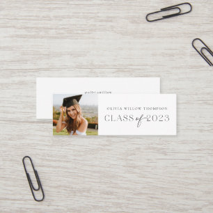 Class of 2023 Photo Graduation Name Cards Black