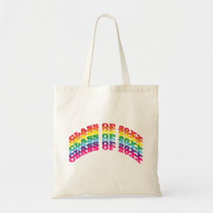 Class of 2023 rainbow modern typography graduation tote bag