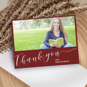 Class of 2023 Red Photo Graduation Thank you Postcard