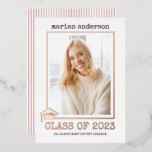 Class of 2023 rose gold foil graduation photo foil