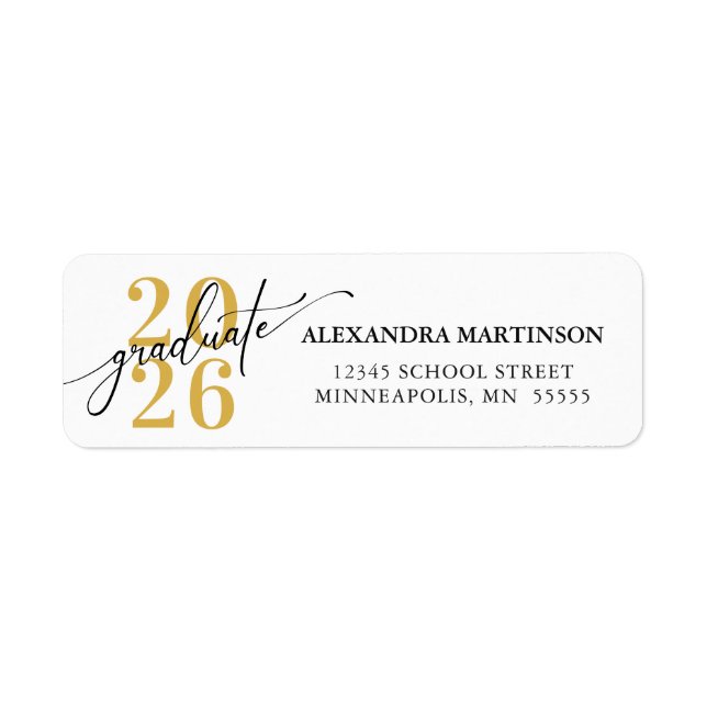 Class of 2023 Script Gold and Black Return Address (Front)