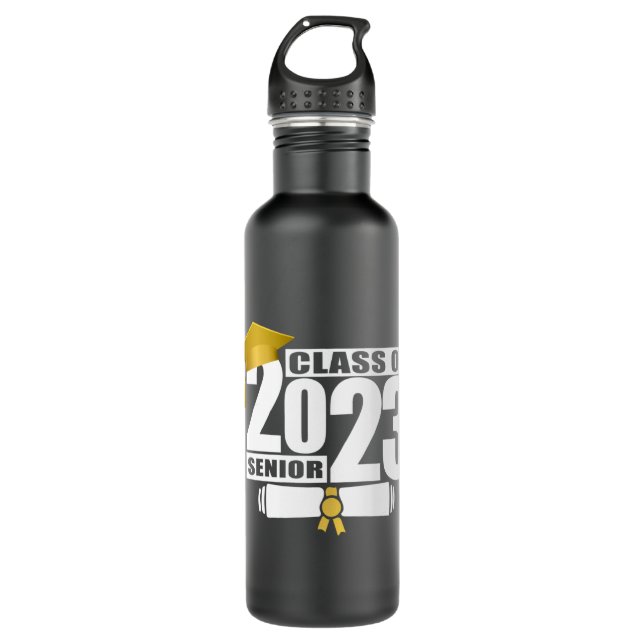 Class of 2023 Senior Certificate Diploma Graduatio 710 Ml Water Bottle (Front)