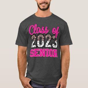 Class Of 2023 Senior Volleyball Leopard Pink T-Shirt