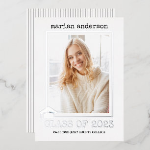 Class of 2023 silver foil graduation photo foil