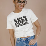 Class of 2023 strong senior year graduation<br><div class="desc">Class of 2023 strong! For a year like no other,  celebrate the strength and resilience of your graduating class. This bold t-shirt with black type makes a great graduation gift and is perfect for grad parties or for a group of friends.</div>