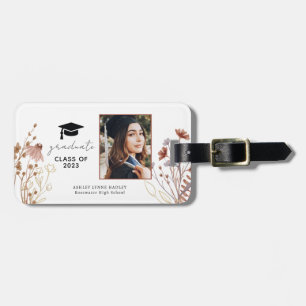 Class Of 2023 Wildflower Graduate Photo Luggage Tag