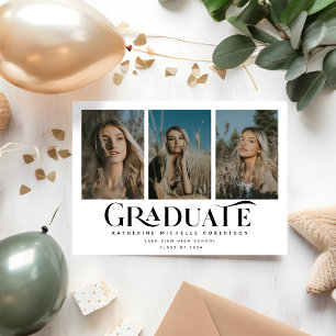 Class of 2024   3 Photo Graduation Announcement