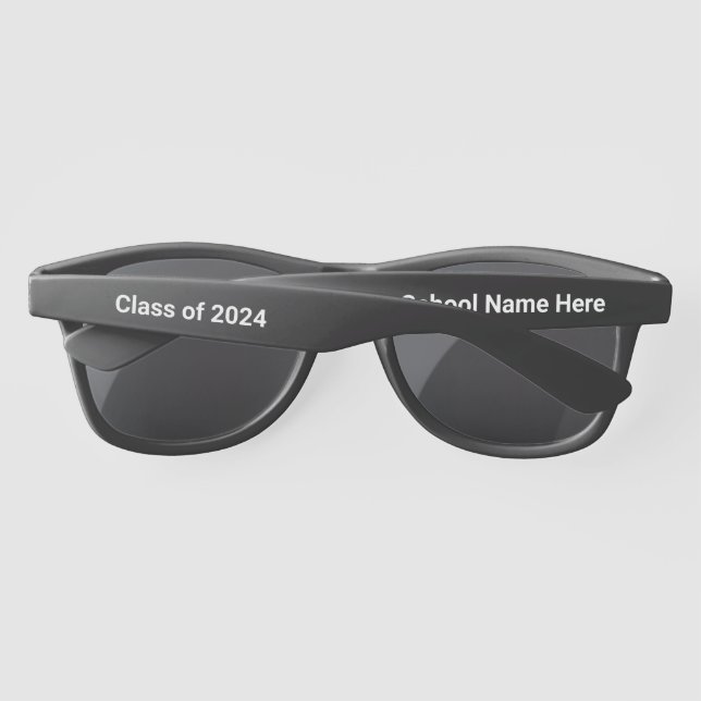 Class of 2024  and High School Name Template Sunglasses (Back)