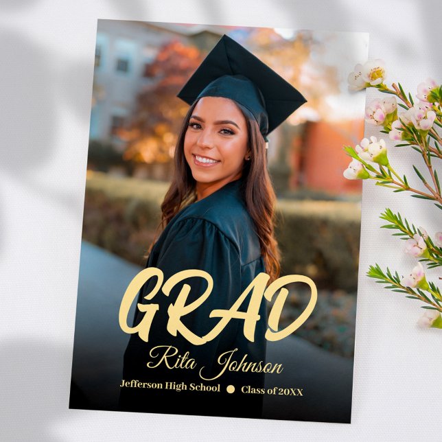 Class Of 2024 Black Gold High School Graduation Invitation (Class Of 2024 Black Gold High School Graduation Invitation)