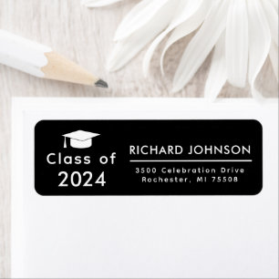 Class of 2024 Black White Graduation Return