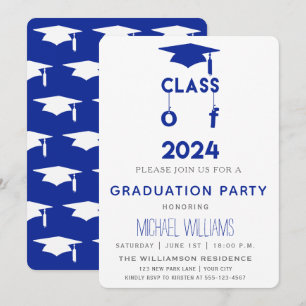 Class of 2024  - Blue Graduation Party Invitation