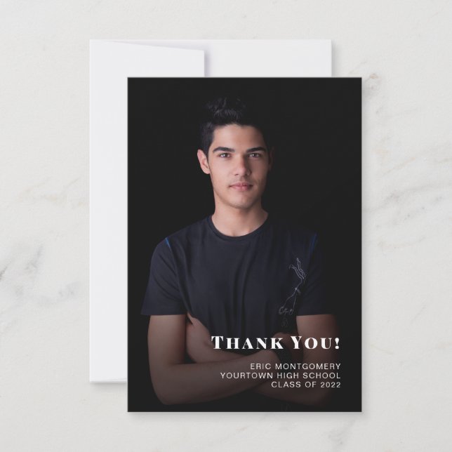 Class of 2024 Boy's Graduation Thank You Photo Card (Front)