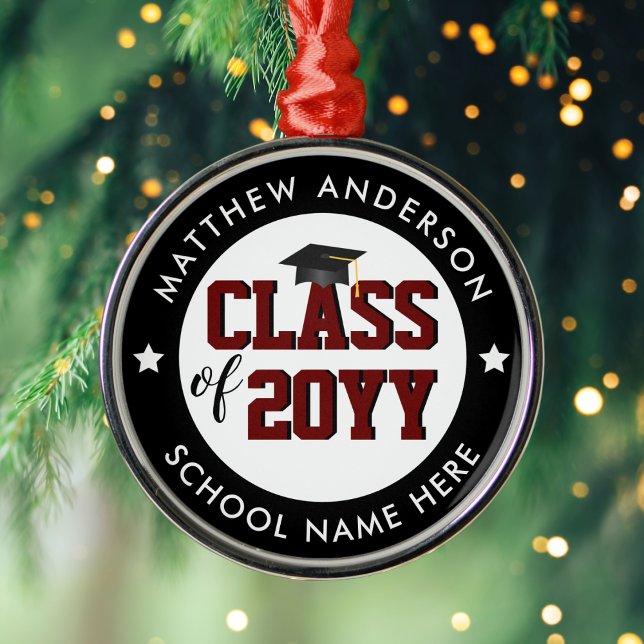 Class of 2024 Burgundy Red Graduate Graduation Metal Tree Decoration (Creator Uploaded)