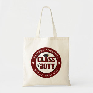 Class of 2024 Burgundy Red Graduate Graduation Tote Bag