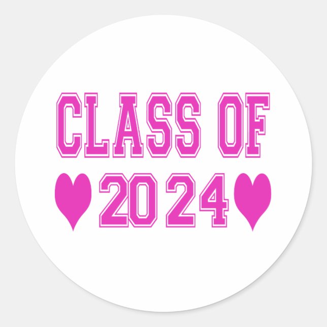 Class Of 2024 Classic Round Sticker (Front)
