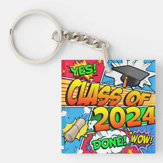 Class of 2024 Comic Book Key Ring