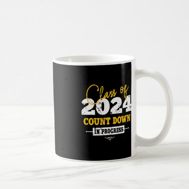 Class Of 2024 Count Down Fun Grad 2022 First Day J Coffee Mug (Right)