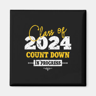 Class Of 2024 Count Down Fun Grad 2022 First Day J Magnet