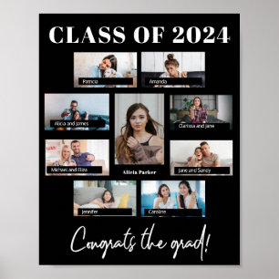 Class of 2024 custom 8 photo collage graduation poster