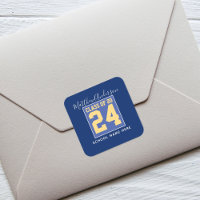 Class of 2024 Elegant Royal Blue & Gold Graduation