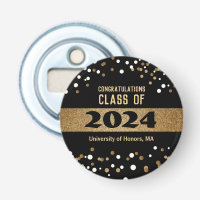 Class of 2024 Gold black confetti Graduation