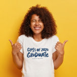 Class of 2024 graduate modern navy graduation T-Shirt<br><div class="desc">Celebrate graduation with this stylish t-shirt that features a bold "class of 2024 graduate" in navy brushy type along with customisable text that can be school name or something else. Pick your school colour shirt and rock this shirt proudly. Coordinates with the Lea Delaveris Design Bold Graduate collection of graduation...</div>
