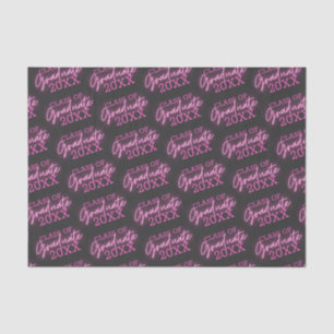 Class of 2024 Graduate Neon Pink Script Tissue Paper