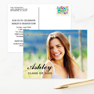 Class of 2024 Graduate Photo Graduation Party Invitation Postcard