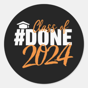 Class of 2024 Graduation Gifts for Him Family Classic Round Sticker